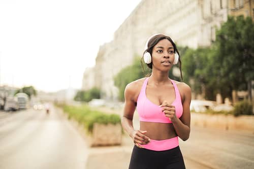 A woman exercising